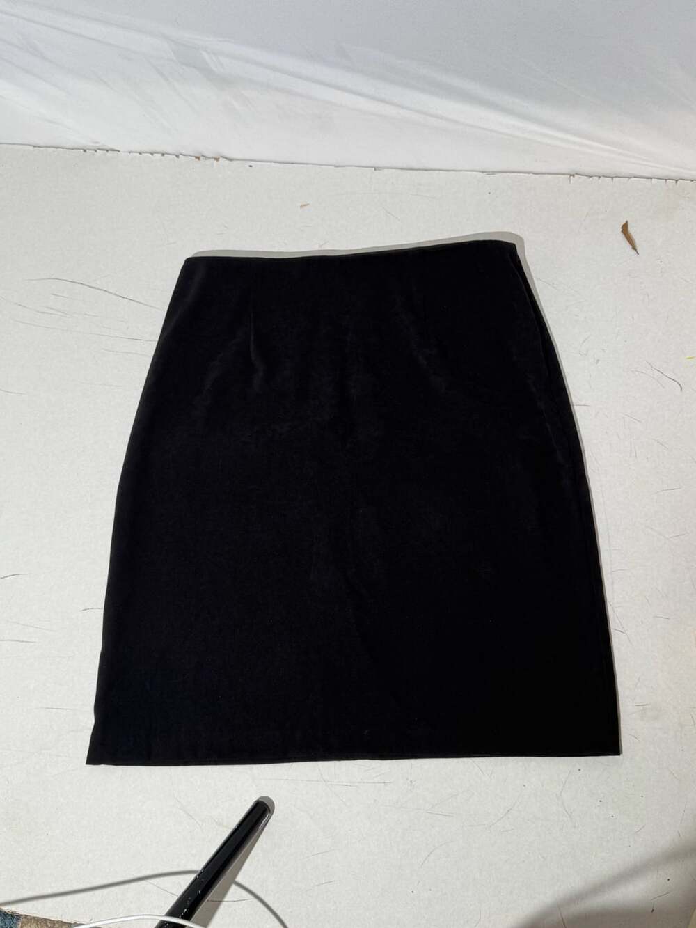 Vintage Sheri Martin Velvet Skirt 12 Womens Black High Waisted Pencil Mini 90s